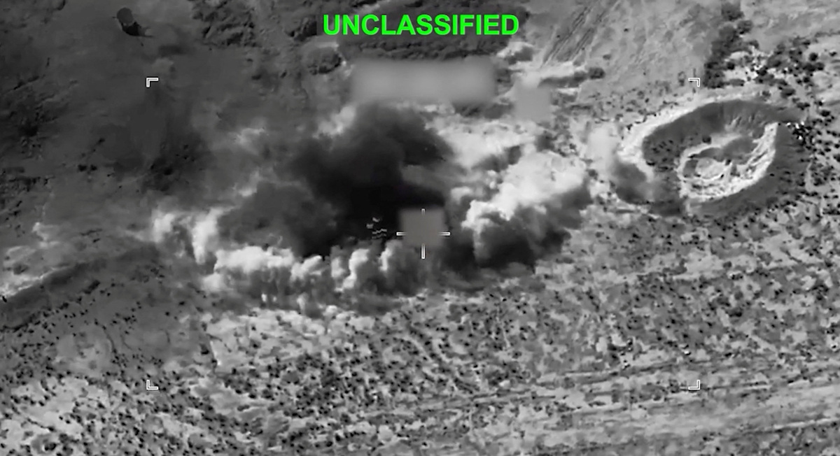 Smoke rises from an explosion at an unknown location, during what U.S. Central Command (CENTCOM) says are strikes on Iran, in this screen grab taken from a handout video released on July 14, 2026. U.S. Central Command/Handout via REUTERS