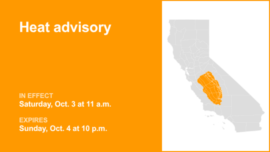 UPDATE: Heat advisory for Central California until Friday night, says the NWS 
