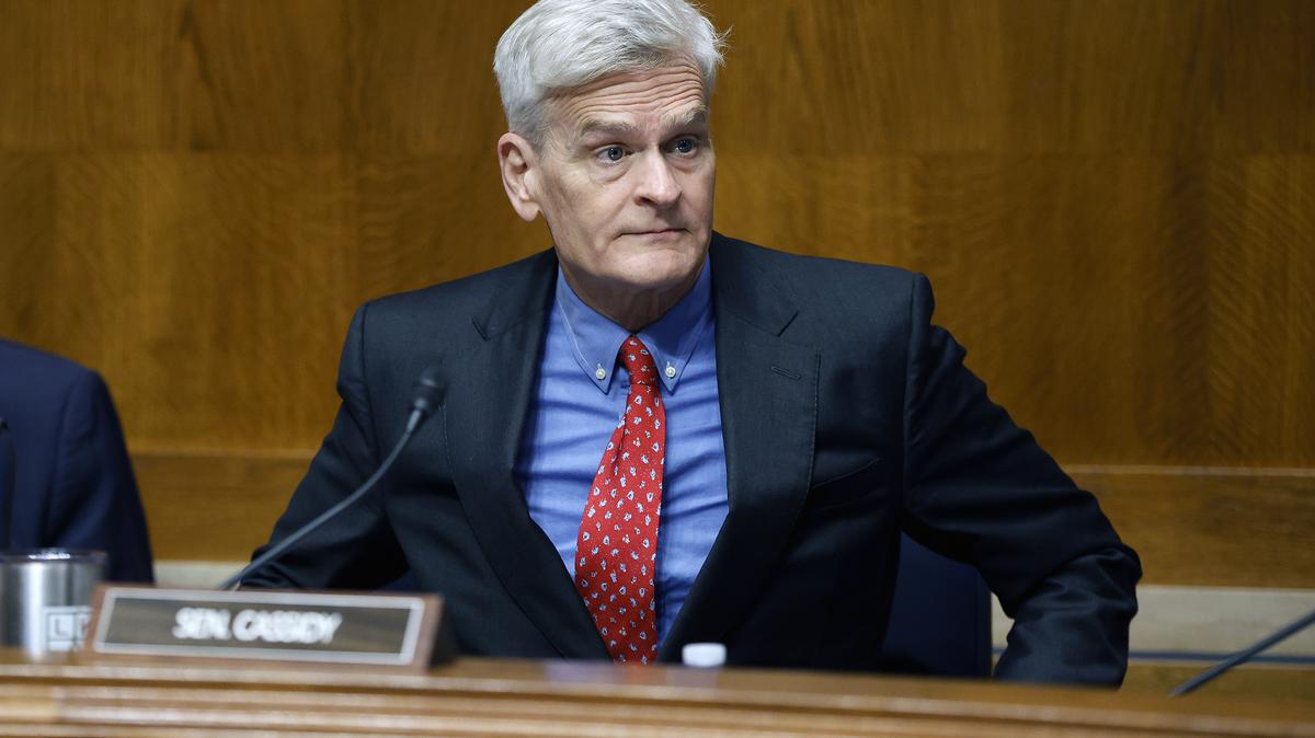 Chairman Sen. Bill Cassidy (R-LA) arrives for a hearing of the Senate Committee on Health, Education, Labor, and Pensions in the Dirksen Senate Office Building on Sept. 17, 2025, in Washington, DC. (Kevin Dietsch/Getty Images/TNS)