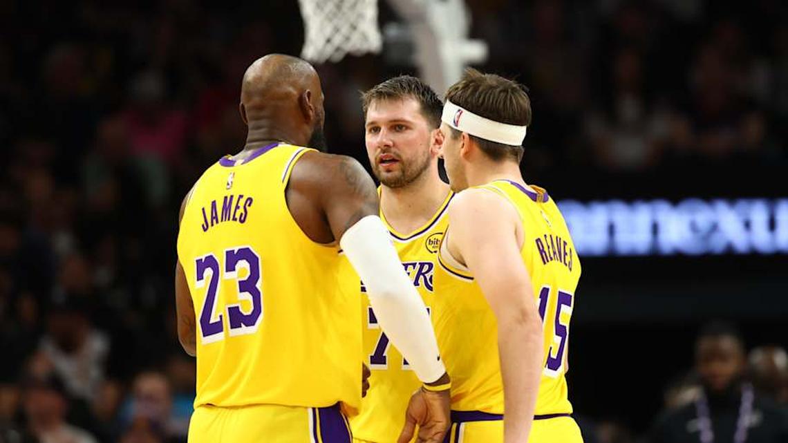  With Luka Dončić and Austin Reaves still out, the onus will be on LeBron James to guide the Lakers against the Rockets. | Mark J. Rebilas-Imagn Images 