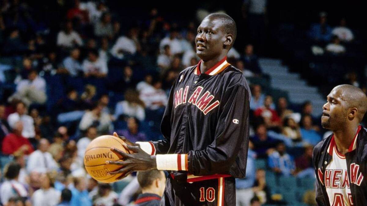  Manute Bol was one of the two tallest NBA players of all time. | RVR Photos-Imagn Images 