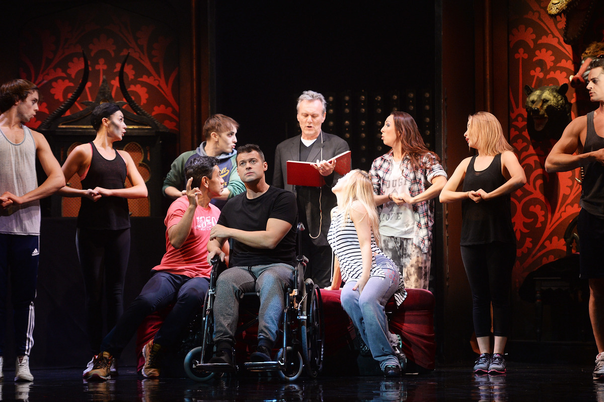 Anthony Head rehearses during the charity performance of Richard O’Brien’s ‘Rocky Horror Show’ for Amnesty International, 2015 in LondonDave J Hogan/Getty Images