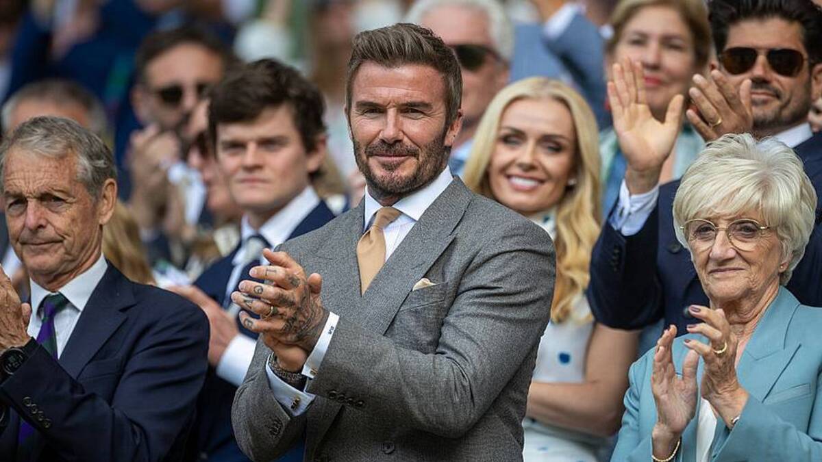  The famous footballer attended the event alongside his mother, Sandra (right). | Tim Clayton/Getty Images 