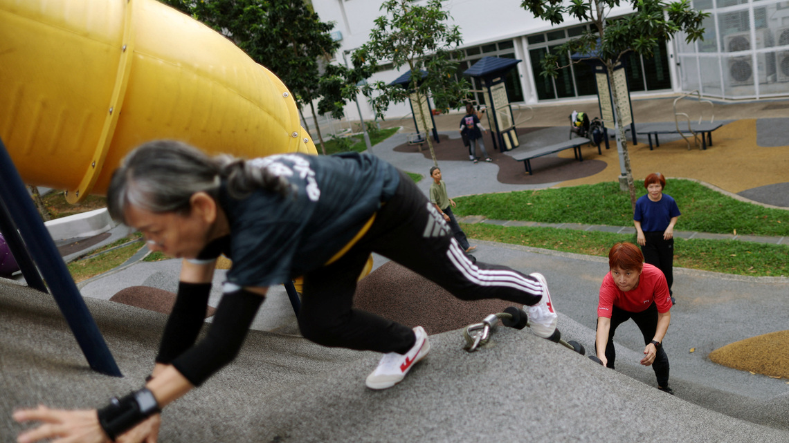 Parkour helps Singapore's elderly boost agility, strength 