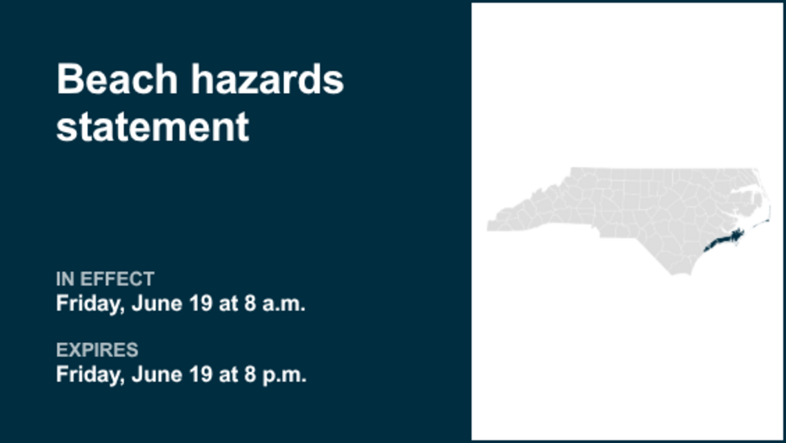 UPDATE: Beach hazards statement for Crystal Coast until Friday evening 