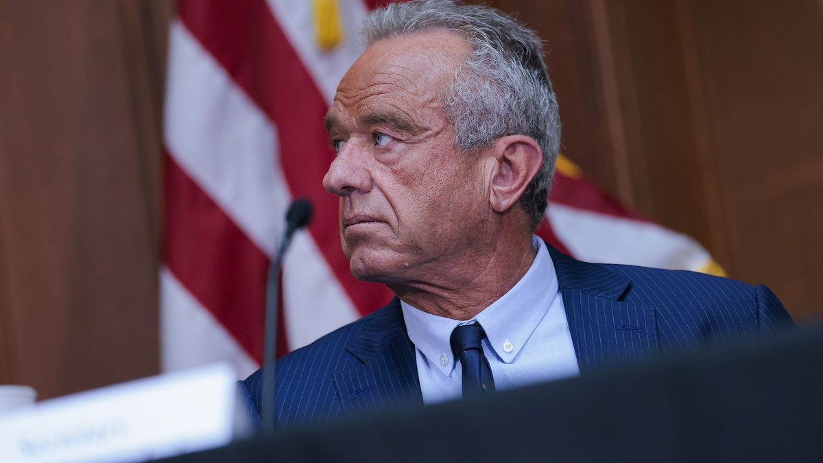 U.S. Health and Human Services Secretary Robert F. Kennedy Jr. participates in a roundtable discussion on efforts to combat per- and polyfluoroalkyl substances (PFAS) with U.S. Environmental Protection Agency (EPA) Administrator Lee Zeldin at EPA headquarters on May 18, 2026, in Washington, D.C. (Heather Diehl/Getty Images/TNS)