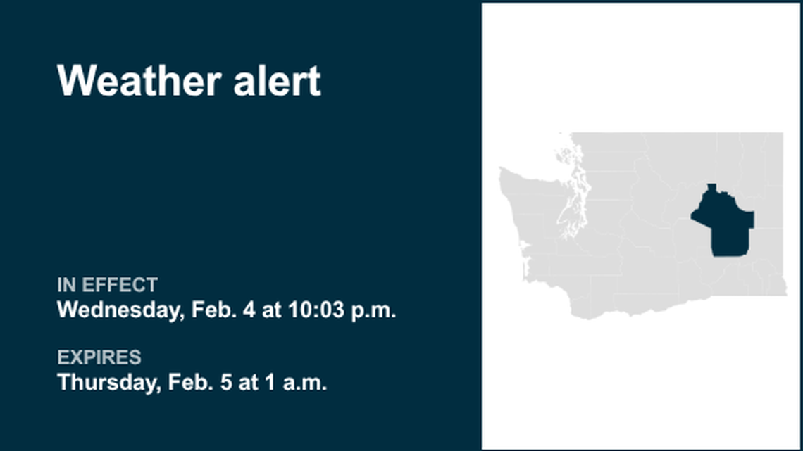 UPDATE: Weather alert in place for Eastern Washington until Thursday morning 