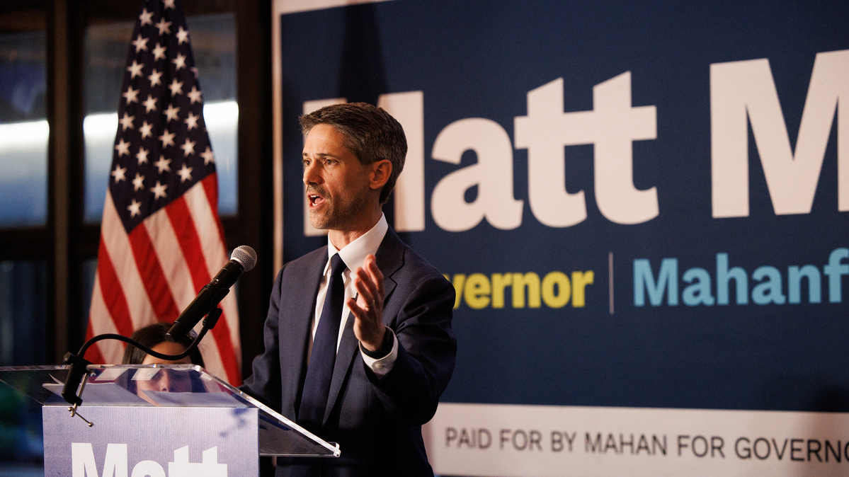 San Jose Mayor and California gubernatorial candidate Matt Mahan speaks during his election night party Tuesday, June 2, 2026, in San Jose, California. (Dai Sugano/Bay Area News Group/TNS)