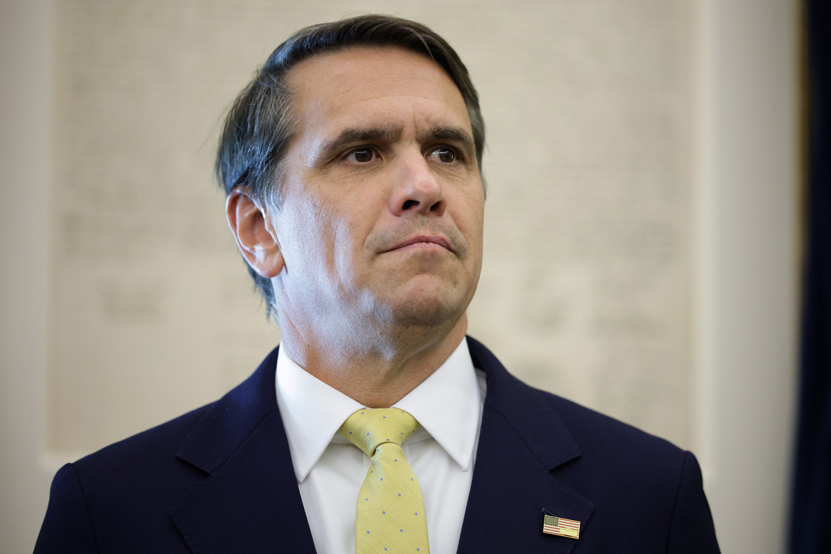  Acting U.S. Attorney General Todd Blanche looks on during a signing ceremony for the Secure America Act in the Oval Office of the White House on June 10 in Washington, D.C. (Photo by Alex Wong/Getty Images) 