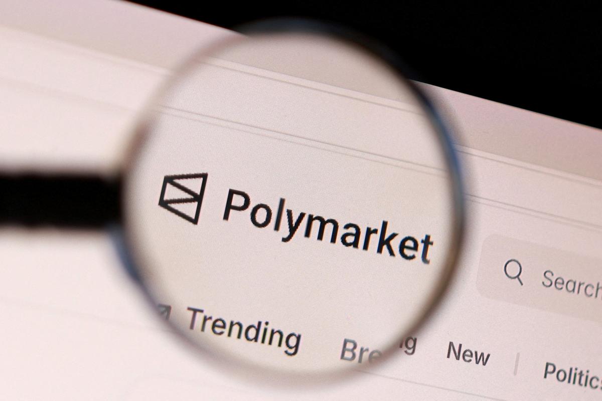 FILE PHOTO: Polymarket logo appears in this illustration taken April 22, 2026. REUTERS/Dado Ruvic/Illustration/File Photo