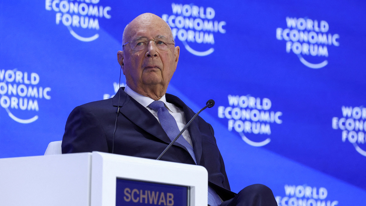 World Economic Forum (WEF) Founder and Chairman Klaus Schwab gives his welcoming remarks at the 55th annual World Economic Forum (WEF) meeting in Davos, Switzerland, January 21, 2025. REUTERS/Yves Herman