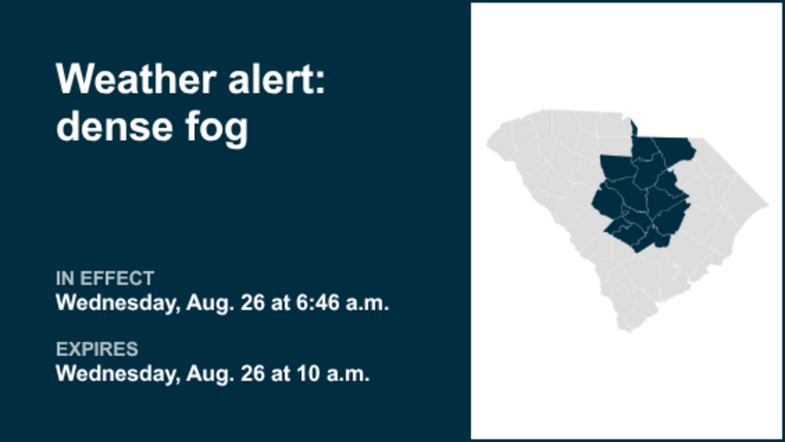 Weather alert for dense fog in Midlands until Wednesday morning 