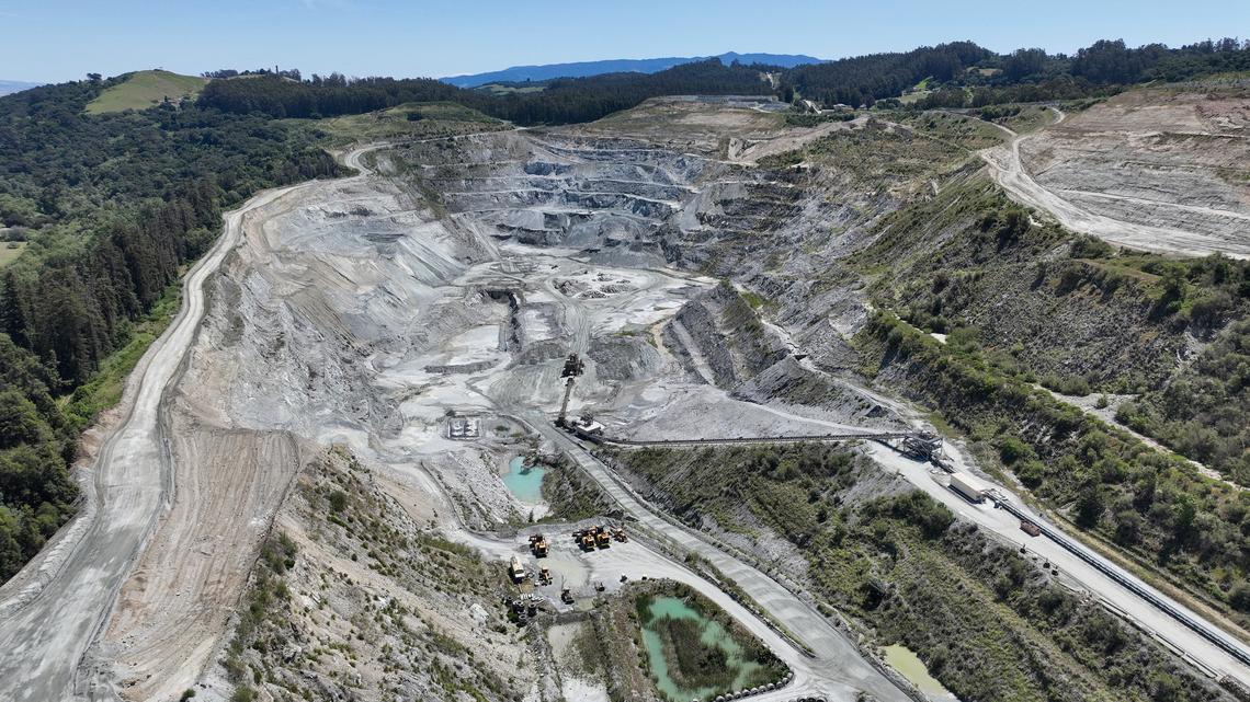 A drone view of the Graniterock A.R. Wilson Quarry in Aromas, Calif., on Thursday, April 16, 2026. (Nhat V. Meyer/Bay Area News Group)