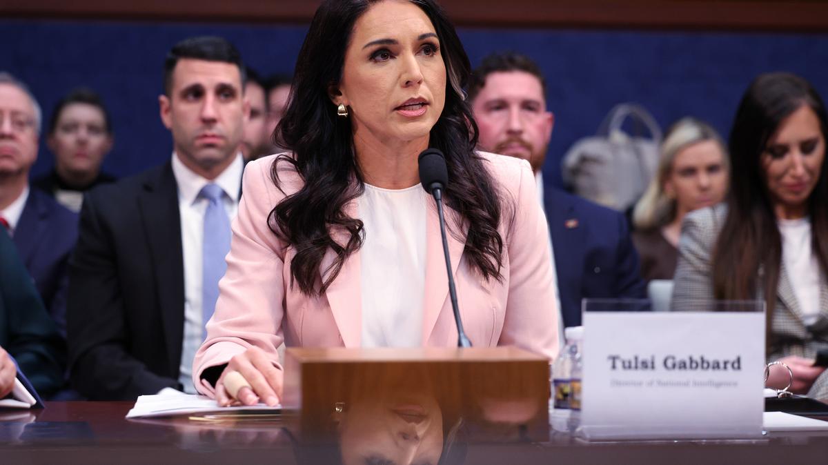 Tulsi Gabbard. Director of National Intelligence Tulsi Gabbard speaks during a House Permanent Select Committee on Intelligence hearing to examine worldwide threats on March 19, 2026, on Capitol Hill in Washington.