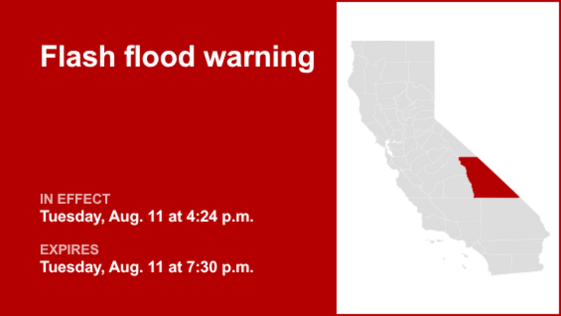 UPDATE: Flash flood warning for Inyo County forecast to expire at 7:30 p.m. 