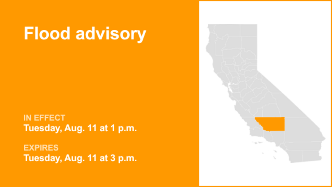 UPDATE: Flood advisory previously issued for Kern County will expire at 5 p.m. 