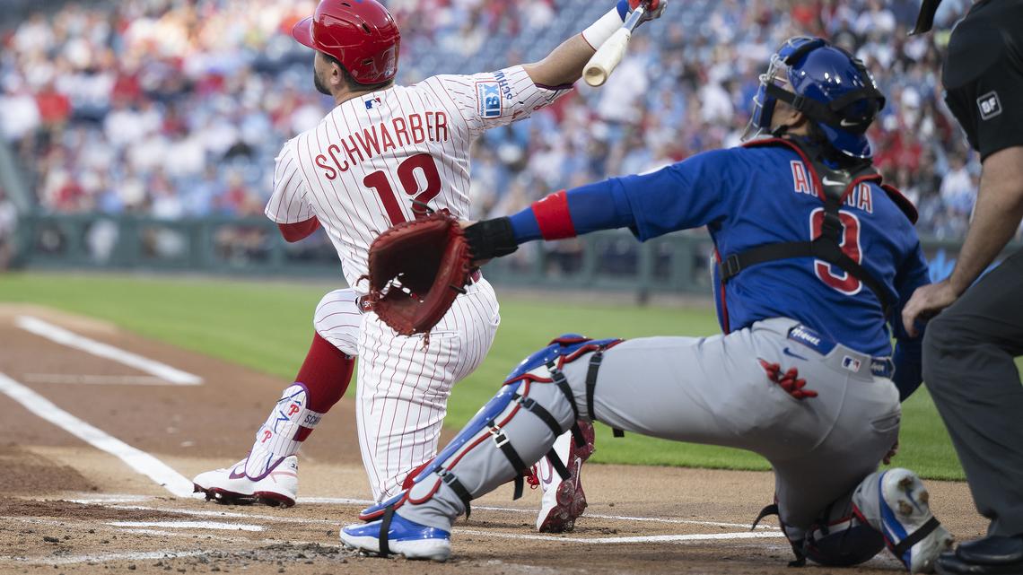 Kyle Schwarber homers twice as Phillies ride early barrage for 13-7 win vs. Cubs 