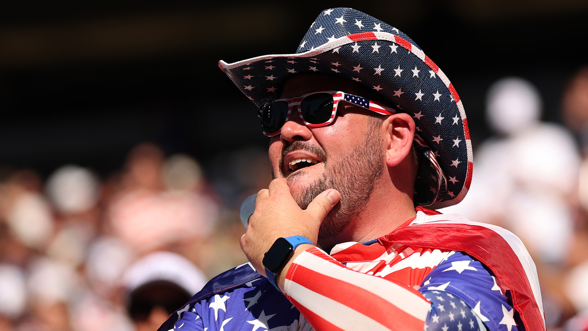 A United States fan reacts during the FIFA World Cup 2026 Round Of 16 match between USA and Belgium at Seattle Stadium on July 6, 2026, in Seattle, Wash.