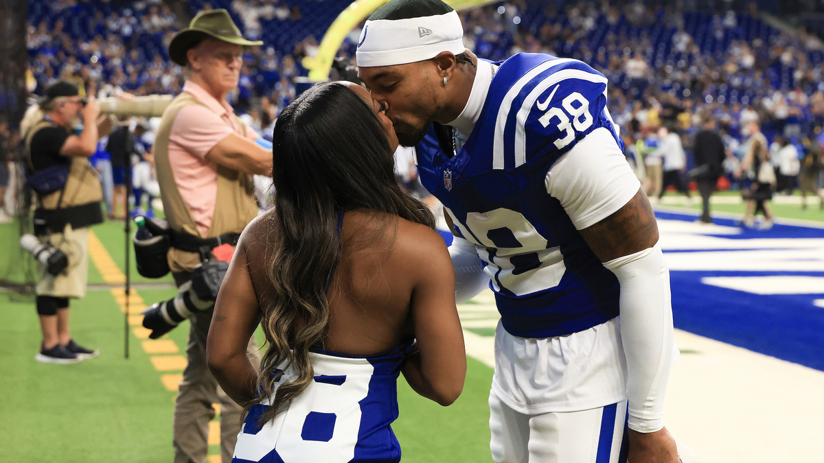 Simone Biles Packs on the PDA With Husband Before His 1st Colts Season Game