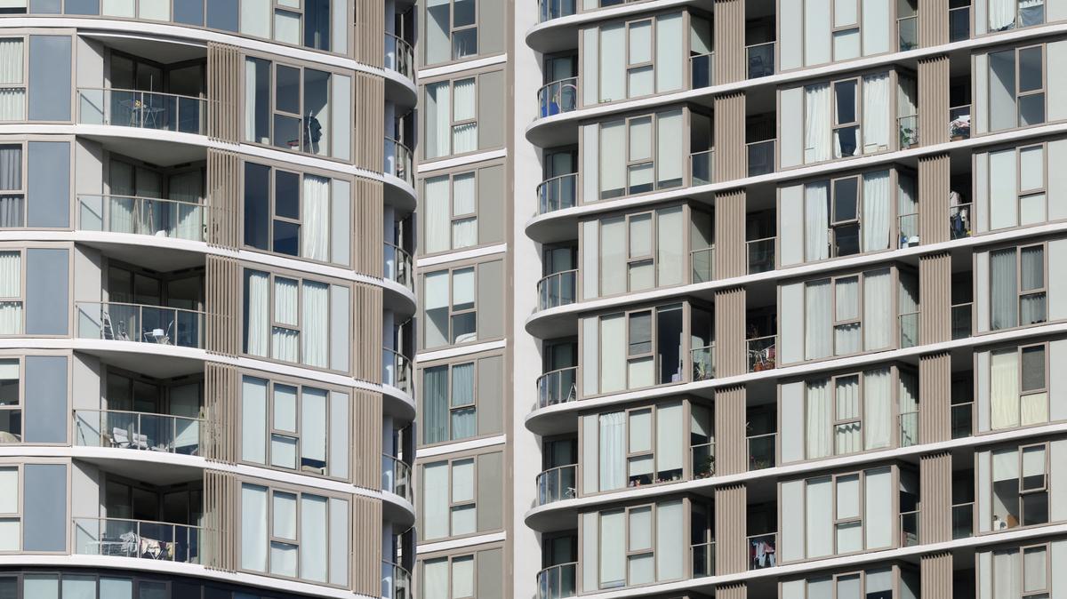 FILE PHOTO: An apartment block stands in Sydney, Australia, May 12, 2026. REUTERS/Hollie Adams/File Photo