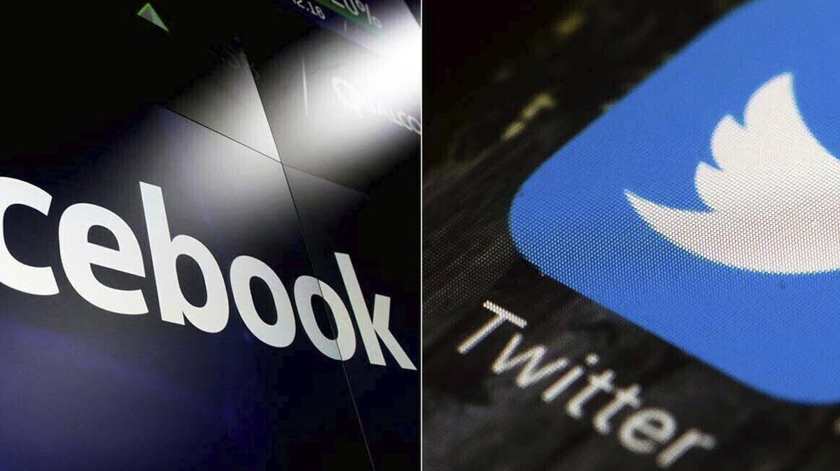 Esta combinación de fotos muestra logotipos para las plataformas de redes sociales Facebook y Twitter. Un tribunal federal de apelaciones dictaminó que una ley de Florida de 2021 respaldada por el gobernador Ron DeSantis es inconstitucional porque priva a las empresas de redes sociales de los derechos de la Primera Enmienda al restringir el derecho a moderar el contenido en sus plataformas.