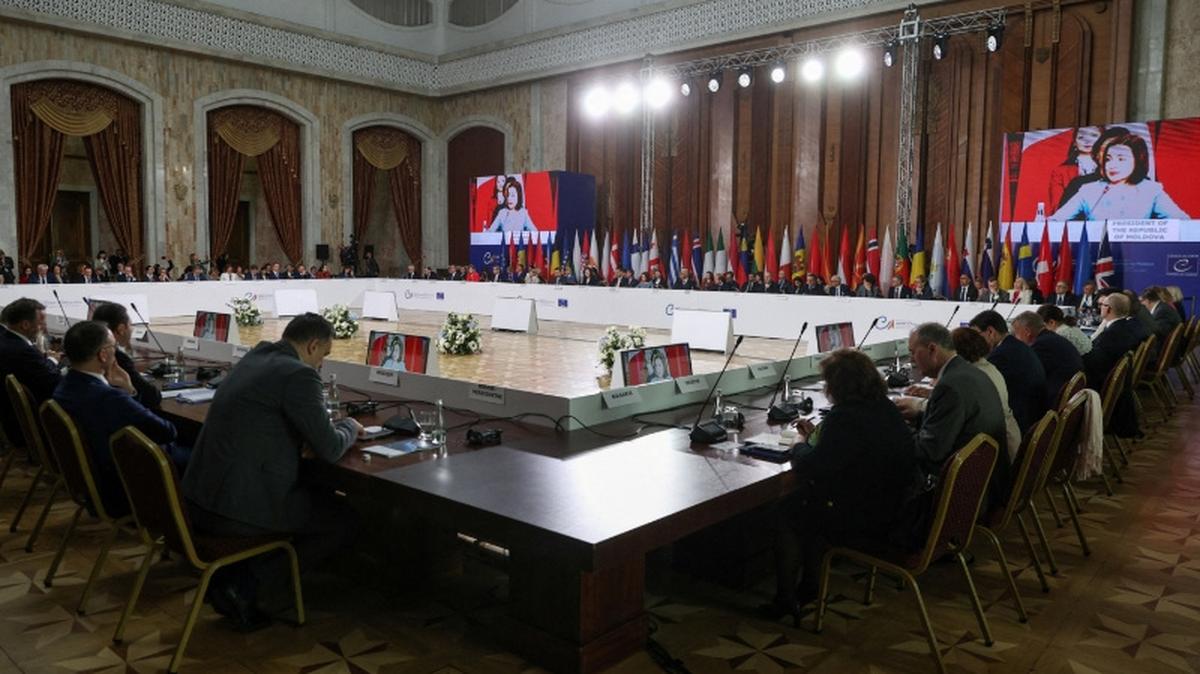 Moldovan President Maia Sandu attends the 135th Session of the Committee of Ministers of the Council of Europe at the Palace of the Republic in Chisinau, Moldova, May 15, 2026. REUTERS/Vladislav Culiomza