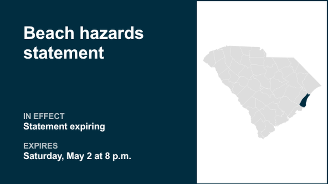 UPDATE: Beach hazards statement for Coastal Georgetown likely to expire at 8 p.m. 