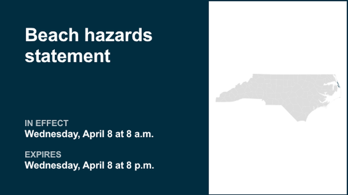 UPDATE: Beach hazards statement affecting Northern Outer Banks until Wednesday evening 