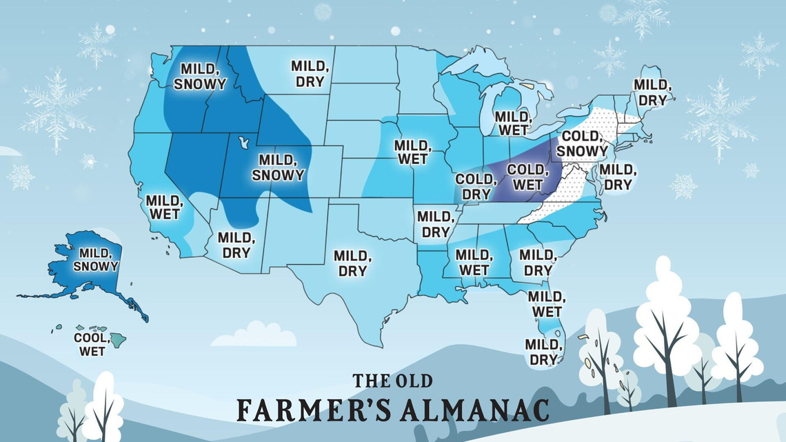 When will we see first snow? Old Farmer's Almanac Thanksgiving forecast 