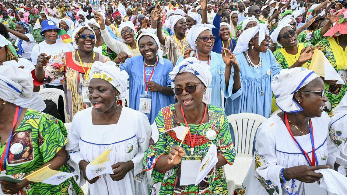 Pope Leo XIV holds mass with estimated 120,000 in Cameroon