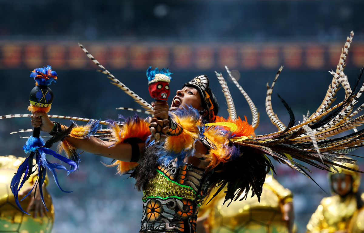 Soccer Football - FIFA World Cup 2026 - Group A - Mexico v South Africa - Estadio Azteca, Mexico City, Mexico - June 11, 2026 A performer during the opening ceremony before the match REUTERS/Kai Pfaffenbach