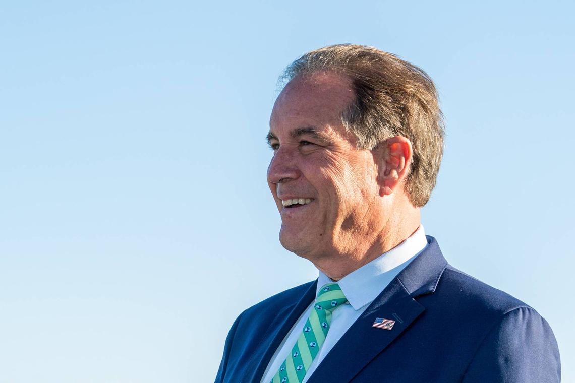  February 9, 2020; Pebble Beach, California, USA; CBS Sports broadcaster Jim Nantz during the final round of the AT&T Pebble Beach Pro-Am golf tournament at Pebble Beach Golf Links. Mandatory Credit: Kyle Terada-Imagn Images 