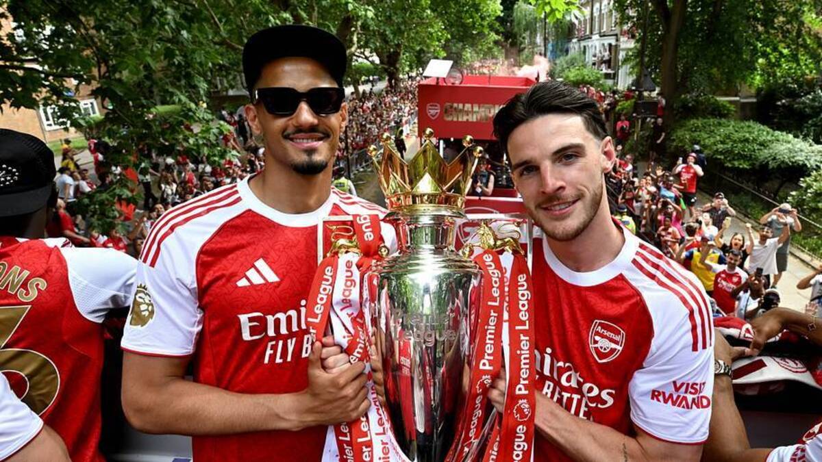  Arsenal celebrated their first league title in 22 years. | Stuart MacFarlane/Arsenal FC/Getty Images 