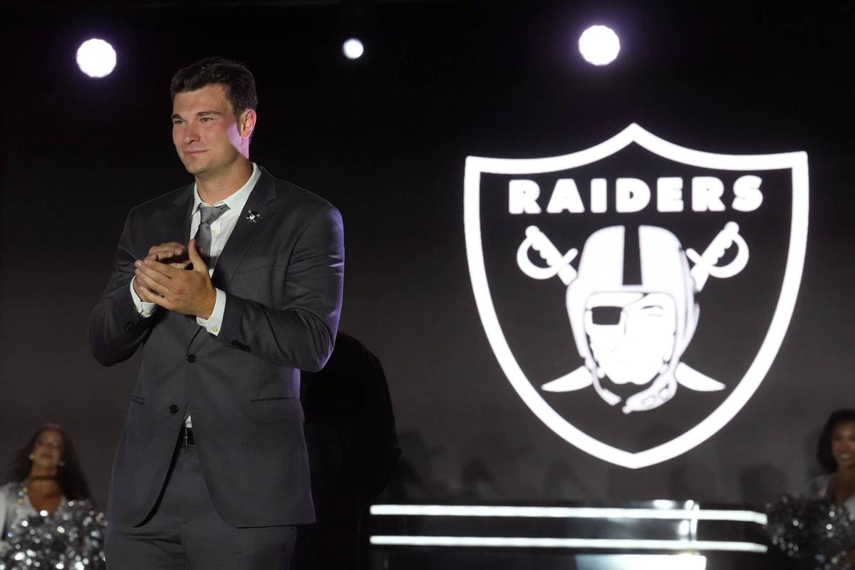  Las Vegas Raiders quarterback Fernando Mendoza at the Festival of Football Kirby Lee-Imagn Images