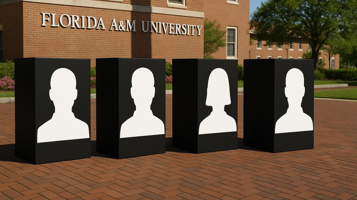 An angry crowd confronted Marva Johnson, one of four finalists to become the next president of Florida A&M University in Tallahassee on Wednesday, May 14, 2025. The crowd was concerned about her ties to Gov. Ron DeSantis, who has championed book bans of some Black history books and eliminating DEI programs.
