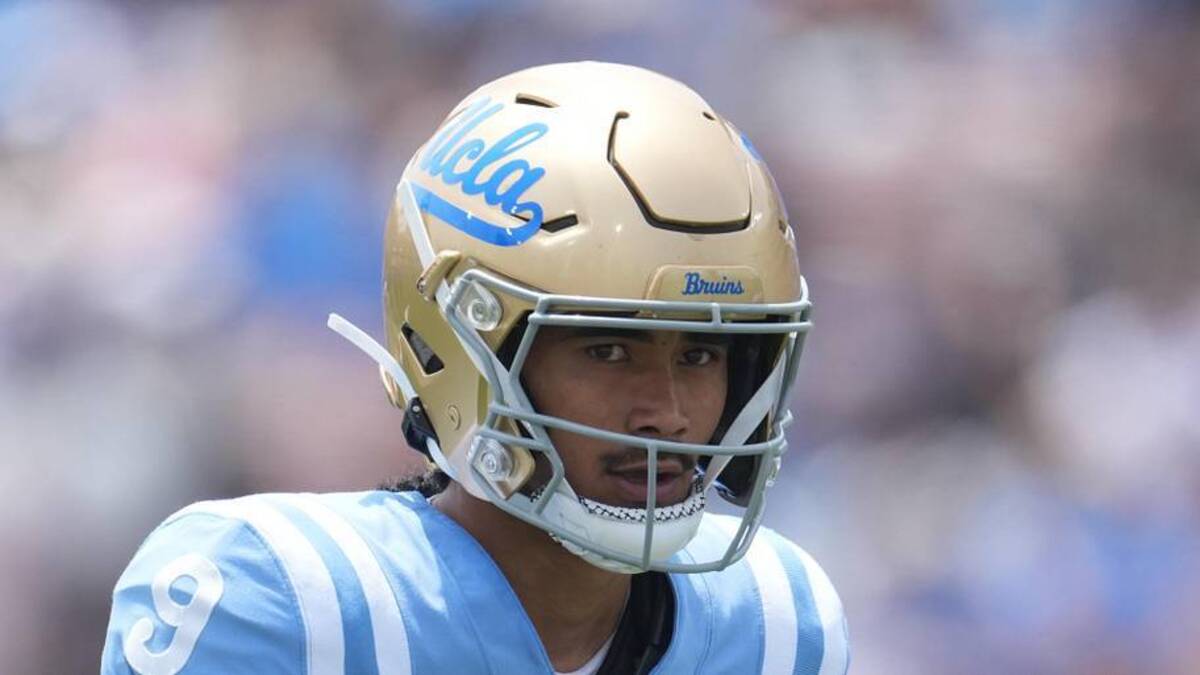  May 2, 2026; Pasadena, CA, USA; UCLA Bruins quarterback Nico Iamaleava (9) during the spring game at Rose Bowl. Mandatory Credit: Kirby Lee-Imagn Images | Kirby Lee-Imagn Images 