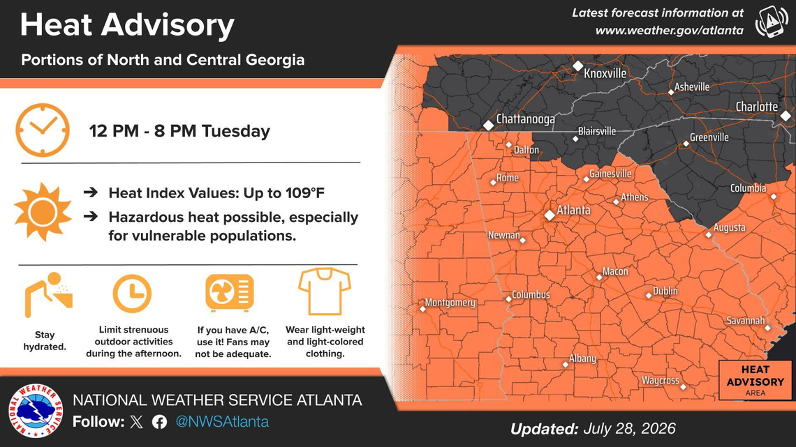 Will storms in Georgia give relief from the heat? Nope, it'll be worse 