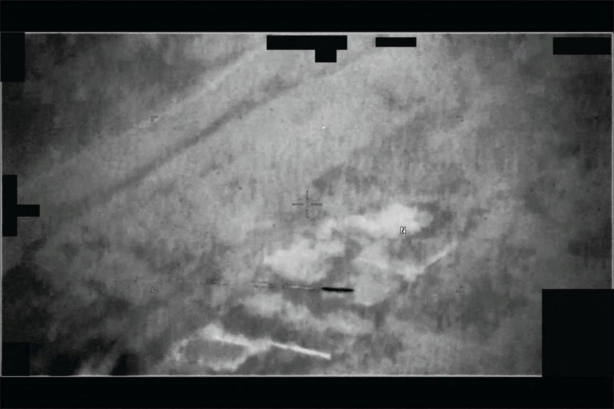An unidentified object captured in the Middle East in May 2022 is seen in this still image taken from video, as part of a series of documents of unidentified aerial phenomenon (UAP) released by the U.S. Defense Department on May 8, 2026. Department of Defense/Handout via REUTERS