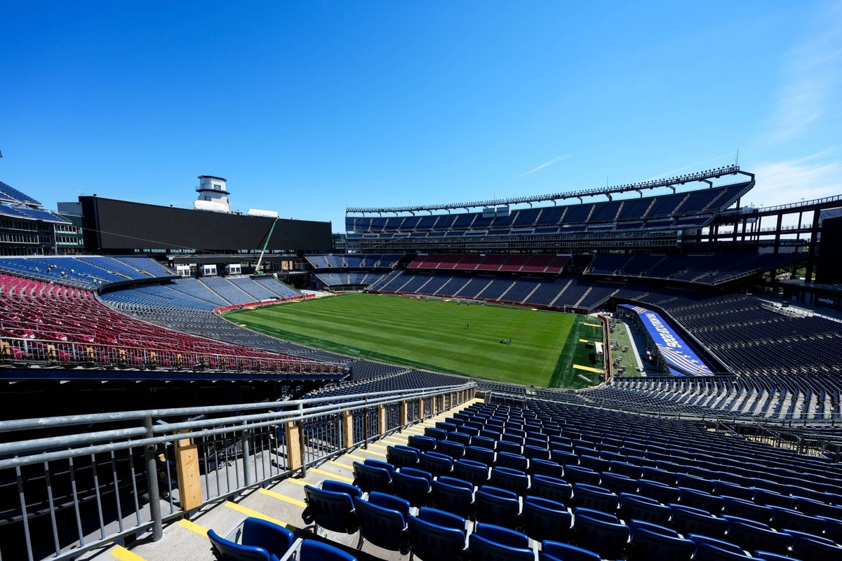 A general view of the field preparations inside Gillette Stadium ahead of the FIFA World Cup 2026 at Boston Stadium on May 26, 2026 in Boston, Massachusetts. (Photo by Michael Owens/Getty Images) Photo by Michael Owens/Getty Images