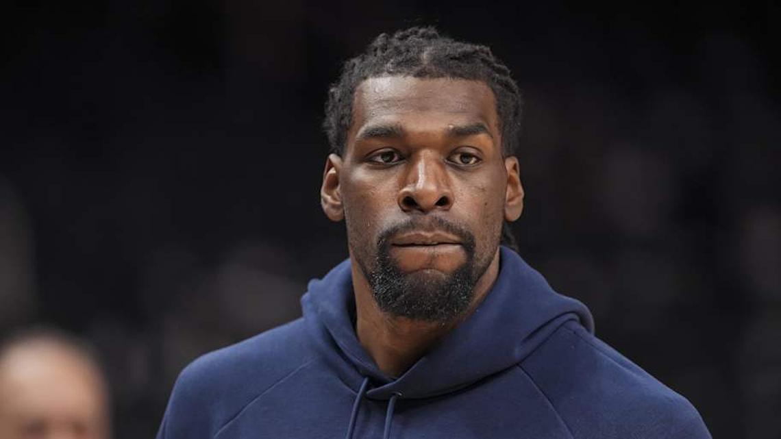  Dec 31, 2025; Atlanta, Georgia, USA; Minnesota Timberwolves center Naz Reid (11) shown on the court prior to the game against the Atlanta Hawks at State Farm Arena. | Dale Zanine-Imagn Images 