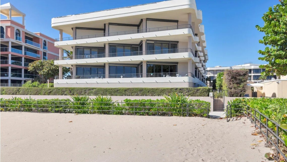 Facing the ocean, Leverett House's east building houses six condominiums, two per residential floor.