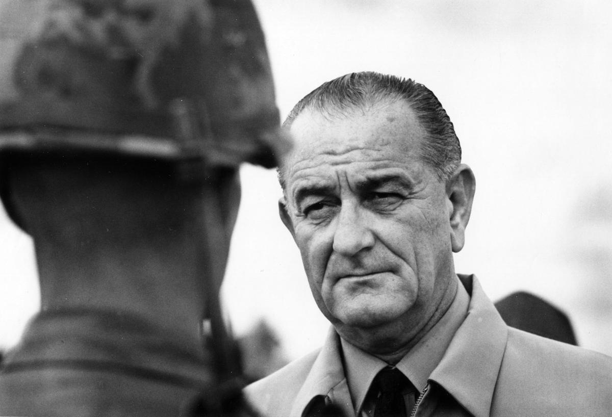  A draft protester was convicted after declaring in 1966, ‘If they ever make me carry a rifle, the first man I want to get in my sights is L.B.J.' His conviction was overturned by the Supreme Court. Yoichi Okamoto/PhotoQuest/Getty Images 