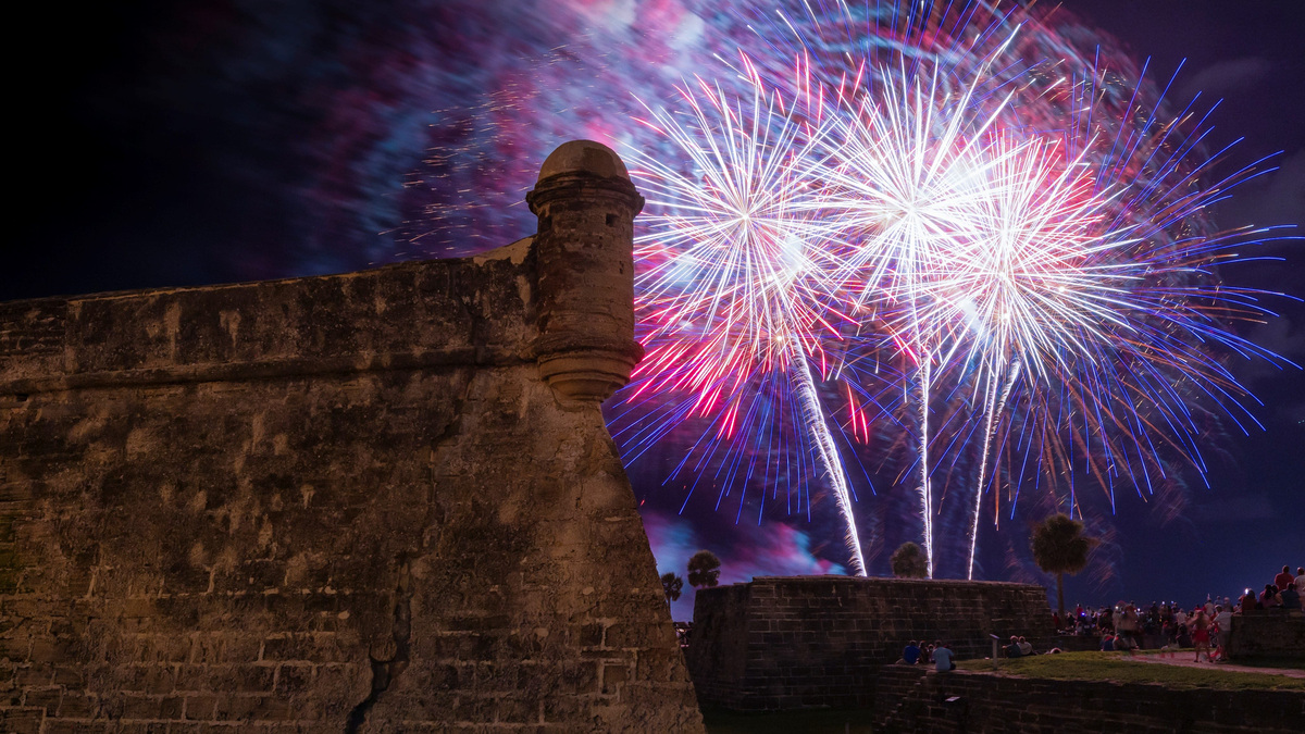 Fuegos artificiales del 4 de julio en St. Augustine