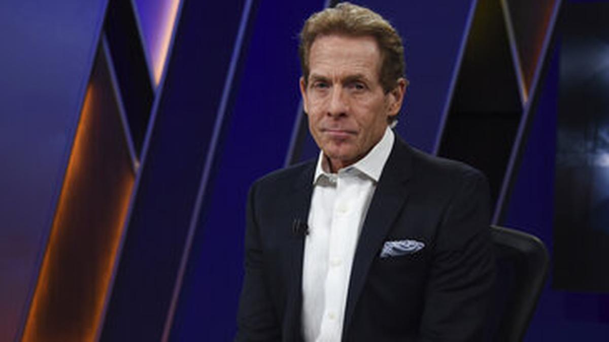 In this 2017 photo provided by Fox Sports, Skip Bayless is shown at Fox Sports Studios in Los Angeles. Fox Sports 1 has built its fortunes around Colin Cowherd and Skip Bayless, but it has also surrounded them with other shows that give the network at least 12 hours of studio programming a day. According to Sports Business Daily, FS1 finished third among the most viewed sports networks last year, behind ESPN and NBCSN but ahead of ESPN2.