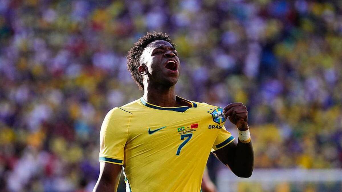  Vinicius Junior scored Brazil's lone goal of the match. | Europa Press Sports/Europa Press/Getty Images 