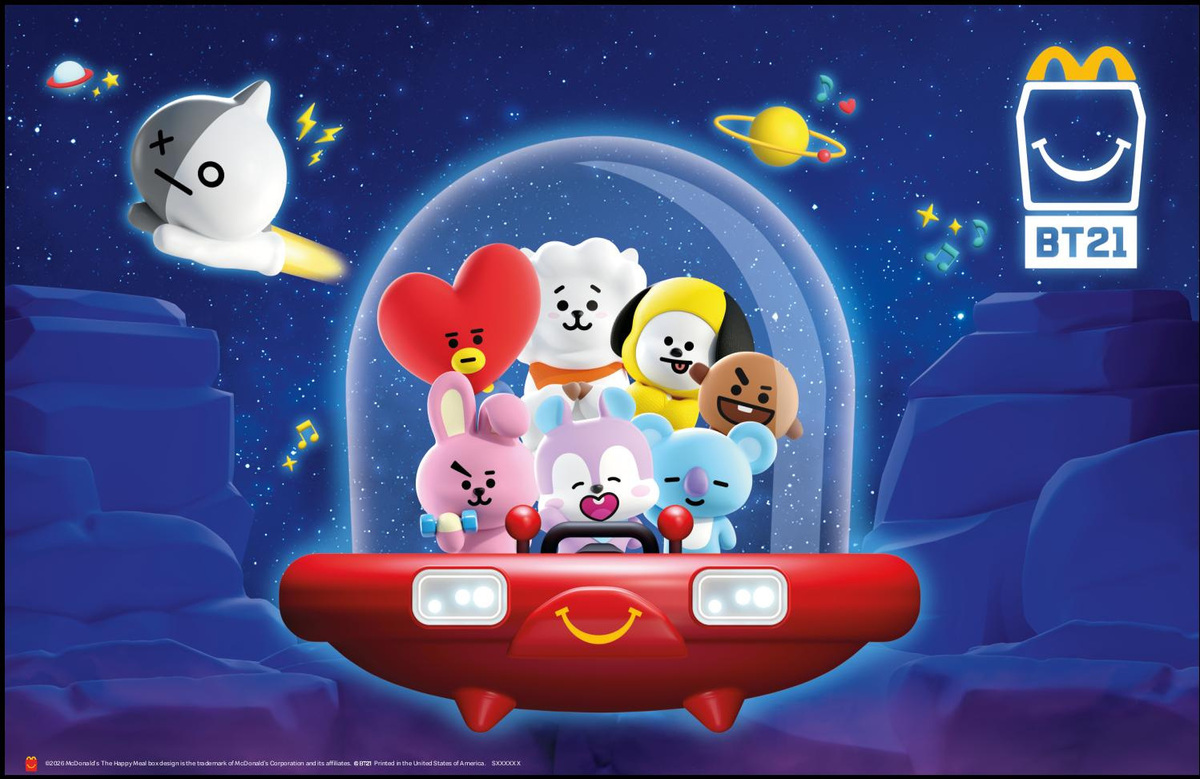 BT21 Happy Meals arrive at participating McDonald’s restaurants nationwide on Tuesday, July 14.