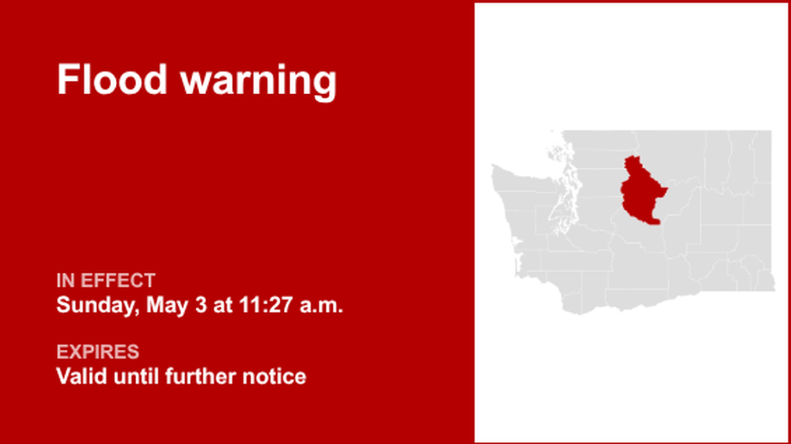 Flood warning affecting Chelan County until further notice, says the NWS 