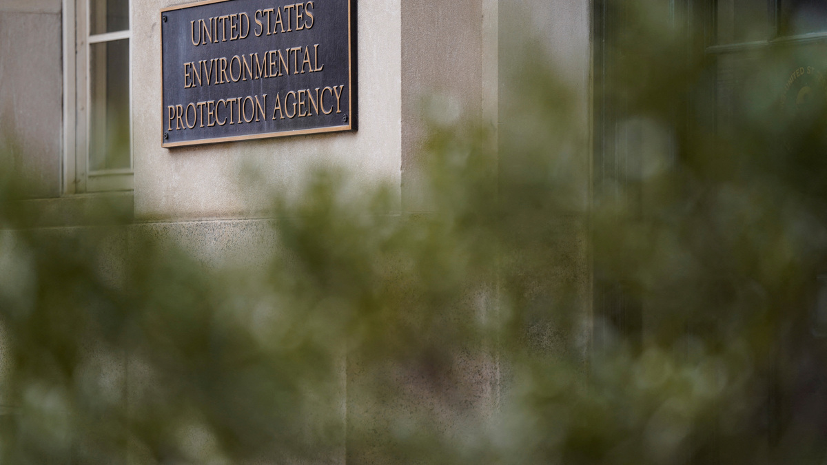 Signage at the headquarters of the United States Environmental Protection Agency (EPA) in Washington, D.C., U.S., February 18, 2025. REUTERS/Kent Nishimura