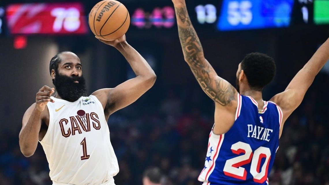 James Harden reaches 29,000-point plateau as Cavs rip 76ers  