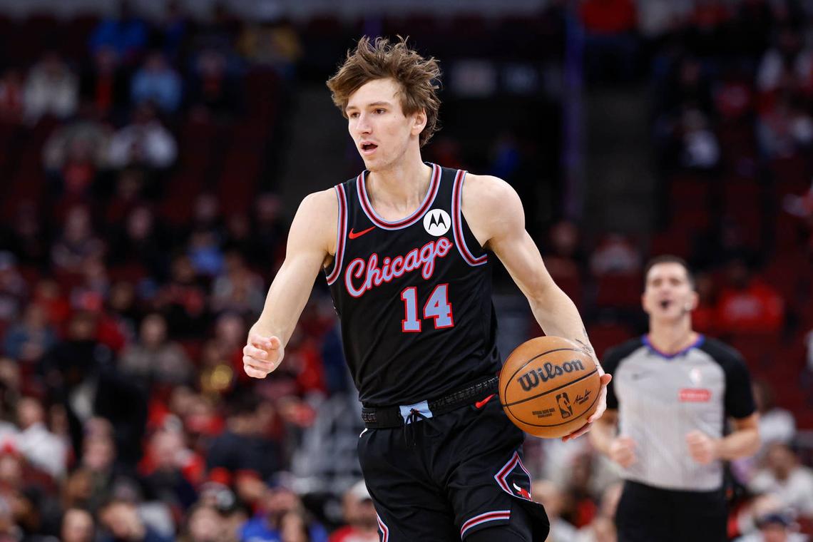  Matas Buzelis' increased minutes and defensive production profile as multi-category fantasy contributor entering next season. © Kamil Krzaczynski-Imagn Images 